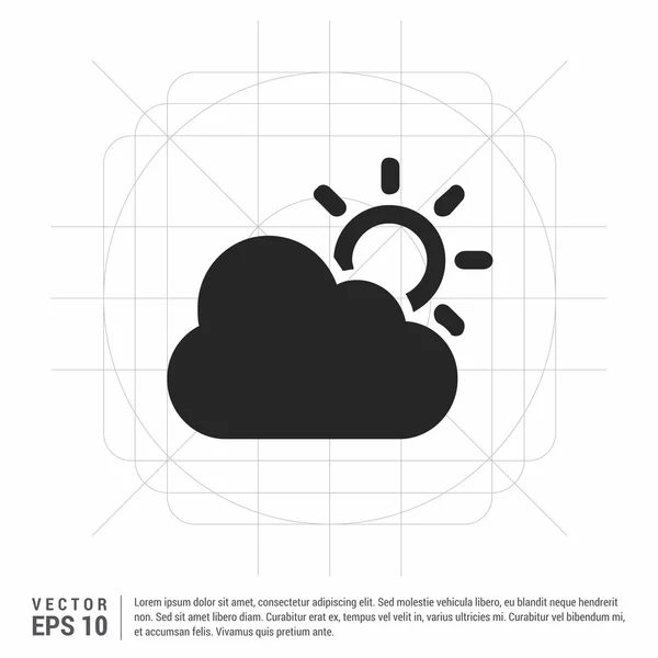 天气晴朗的太阳云图标 — 图库矢量图片