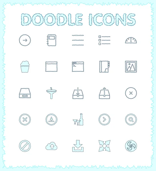 Doodle web ve mobil Icon set.