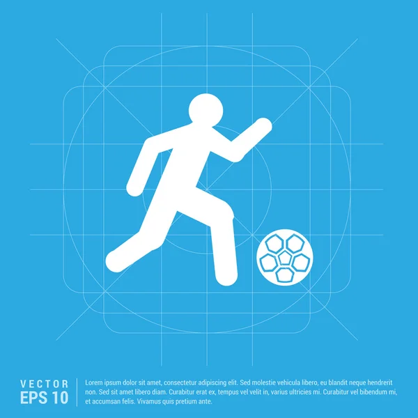 Fußballer mit Ball-Ikone — Stockvektor