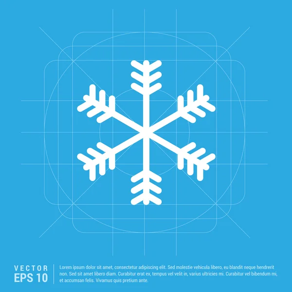 Flocon de neige Flat Icon card . — Image vectorielle