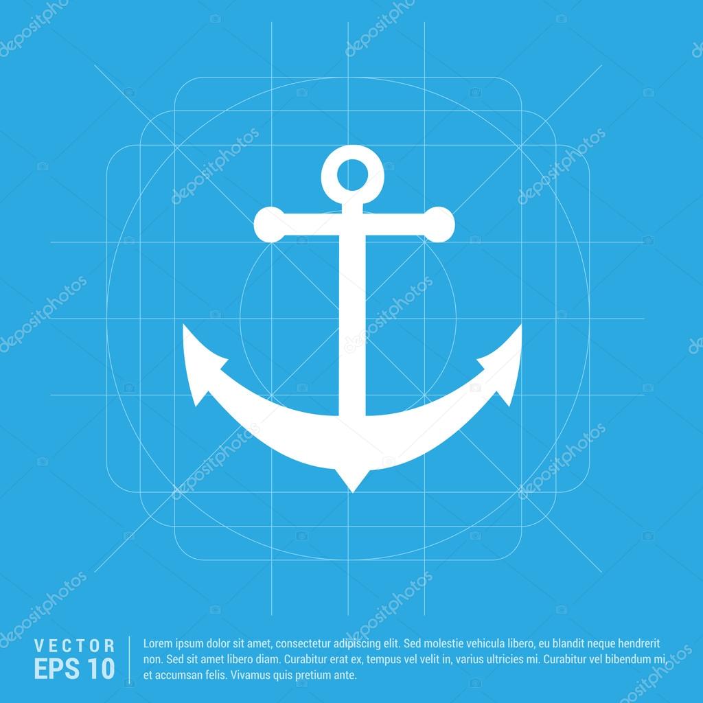 Nautical anchor icon. vector illustration