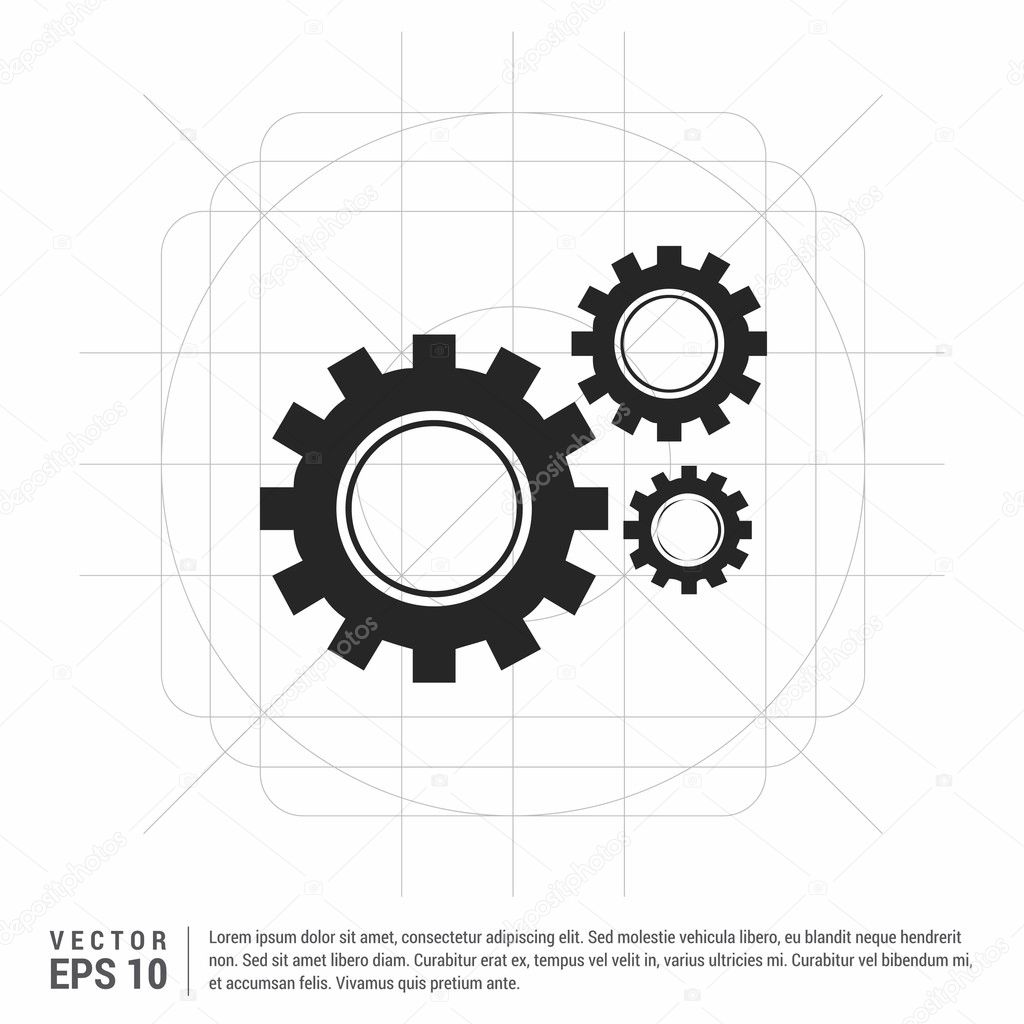 Cog wheels Icon, Vector Illustration, Flat pictogram icon