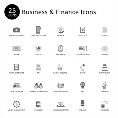 25 Evrensel ağ ve mobil simge seti.