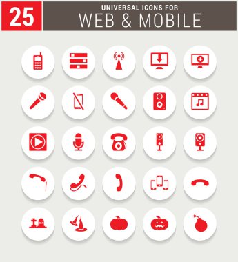 Evrensel web ve mobil Icon set.