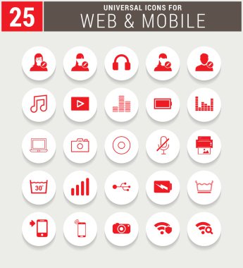 Evrensel web ve mobil Icon set.