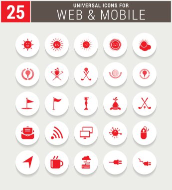 Evrensel web ve mobil Icon set.