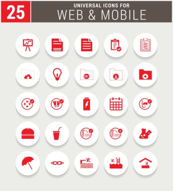 Evrensel web ve mobil Icon set.