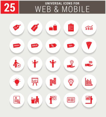 Evrensel web ve mobil Icon set.