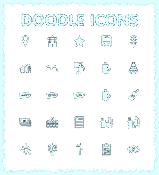 Doodle web ve mobil Icon set.