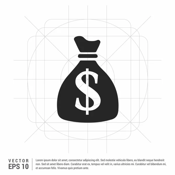 Εικονίδιο σακούλας χρημάτων — Διανυσματικό Αρχείο