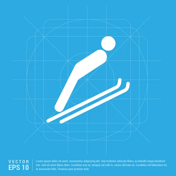 Ski jumping icon — Stock Vector