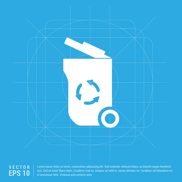 Corbeille à déchets avec symbole de recyclage — Image vectorielle
