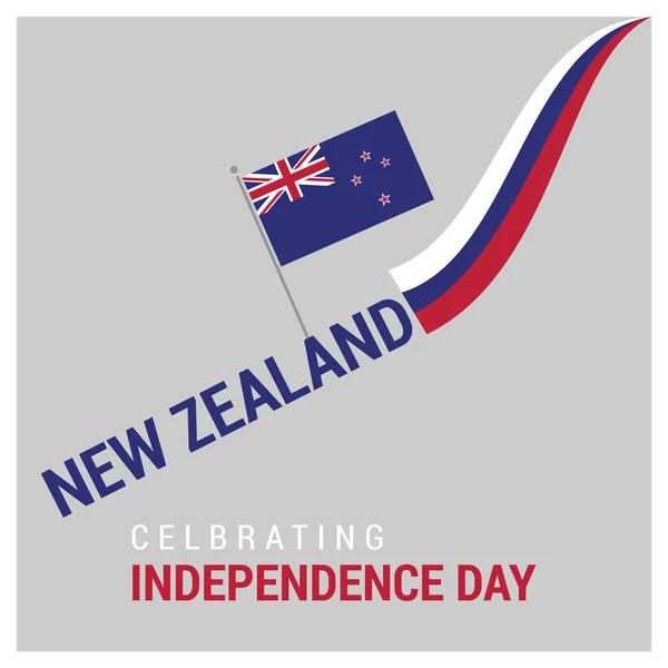 Cartel del Día de la Independencia de Nueva Zelanda — Vector de stock