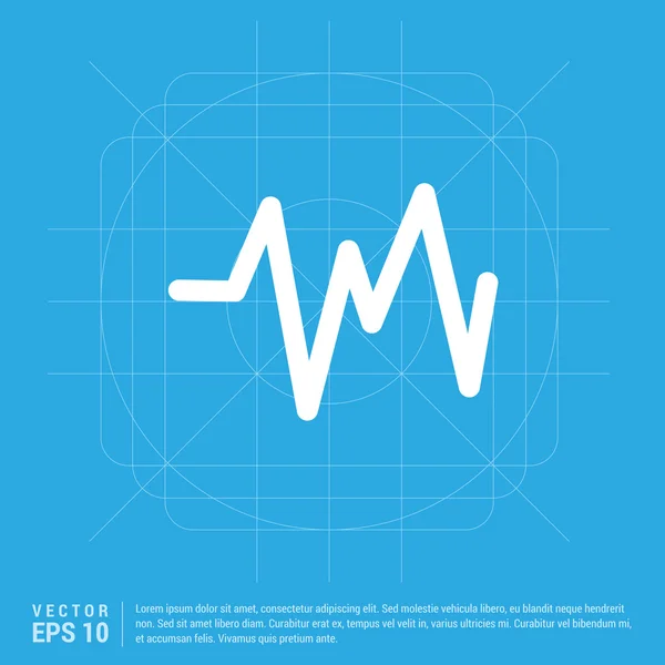 Weißes Pulsliniensymbol. — Stockvektor