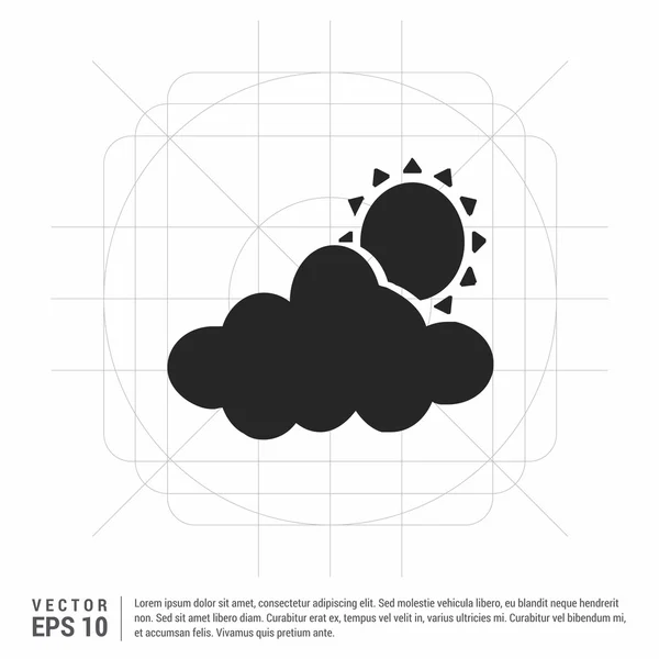 Tempo sol nuvem ícone — Vetor de Stock