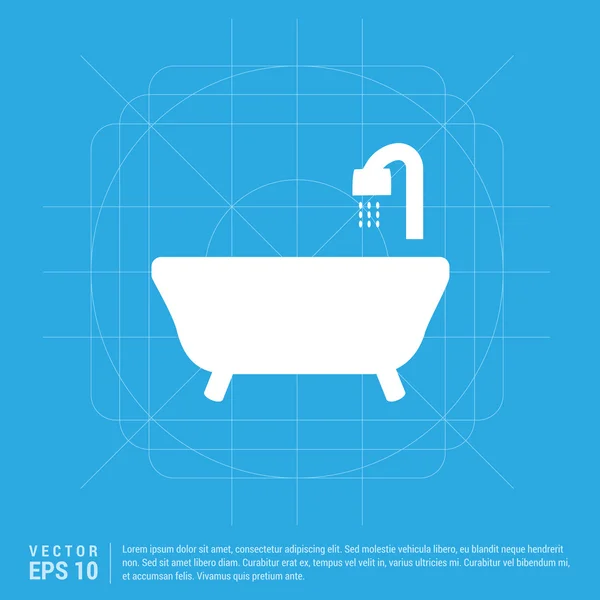 Tub and shower icon — Stock Vector