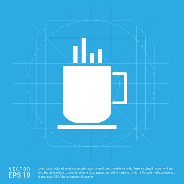 Taza de café icono azul — Vector de stock