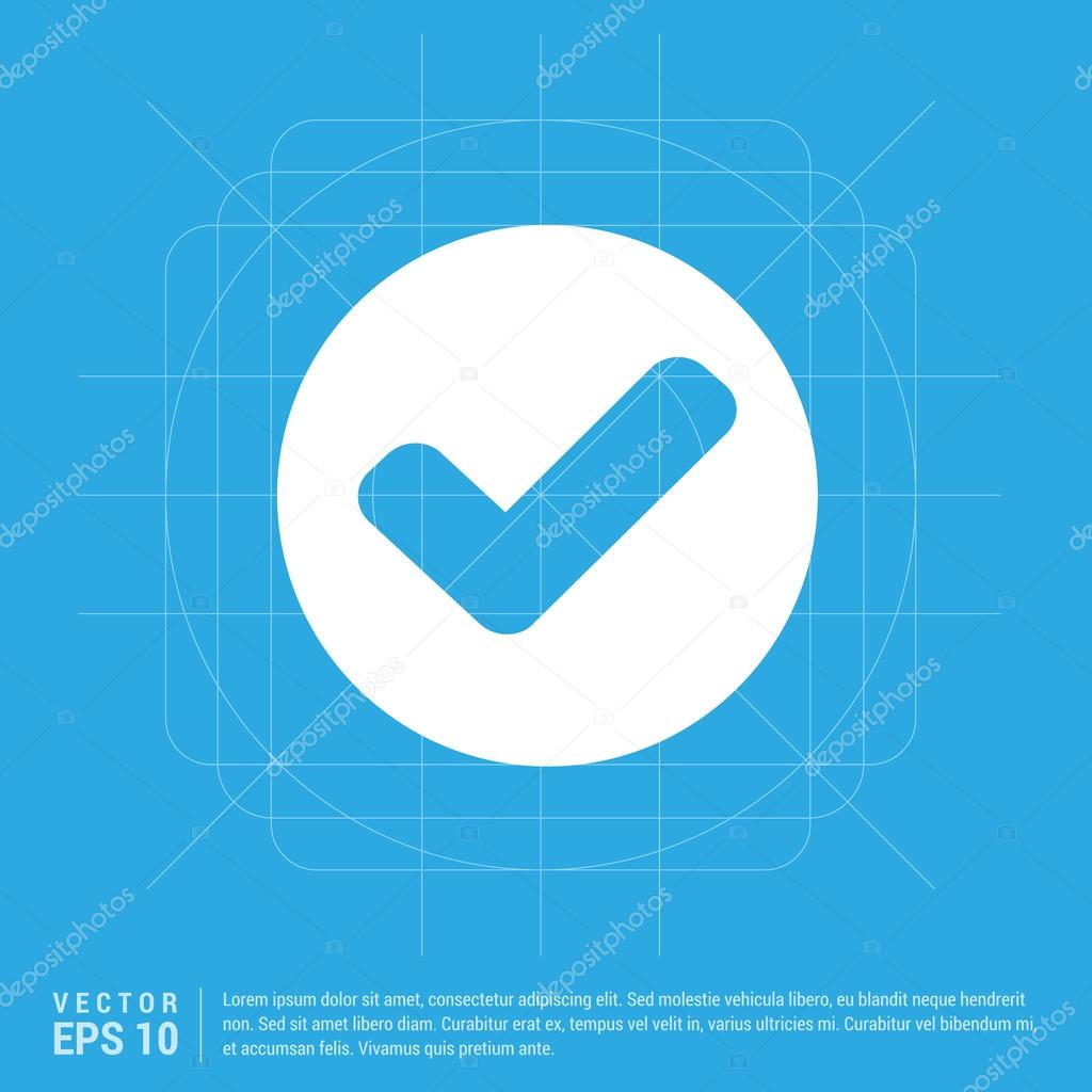 Ok, check mark icon, vector illustration