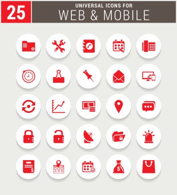 Evrensel web ve mobil Icon set.