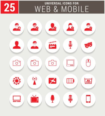 Evrensel web ve mobil Icon set.