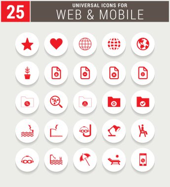 Evrensel web ve mobil Icon set.