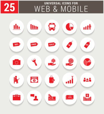 Evrensel web ve mobil Icon set.