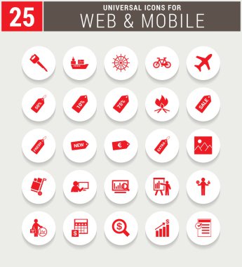 Evrensel web ve mobil Icon set.