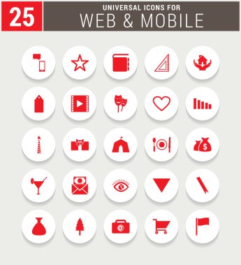 Evrensel web ve mobil Icon set.