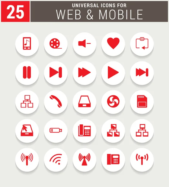 Evrensel web ve mobil Icon set. — Stok Vektör