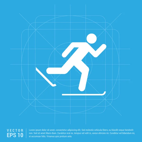 Icône du ski sportif — Image vectorielle