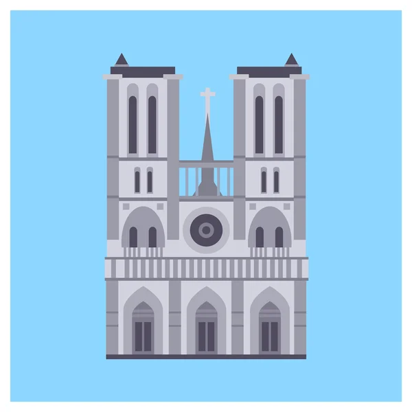 Cathédrale Notre Dame de Paris, France. — Image vectorielle