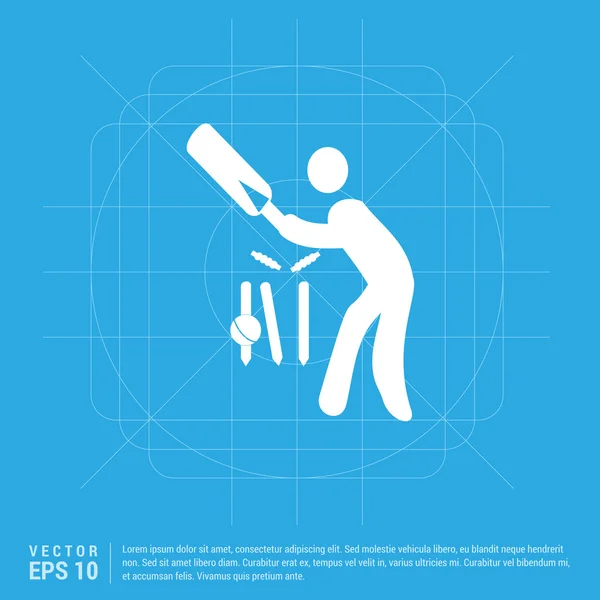 Cricket player icon — Stock Vector