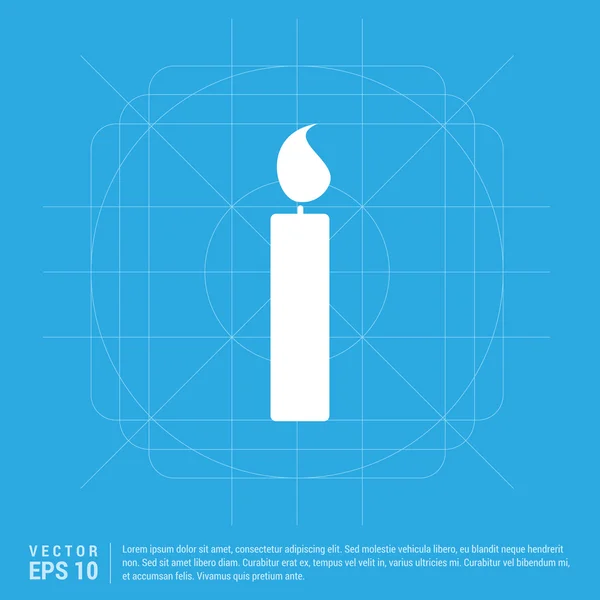 Blaues Kerzenlicht-Symbol — Stockvektor