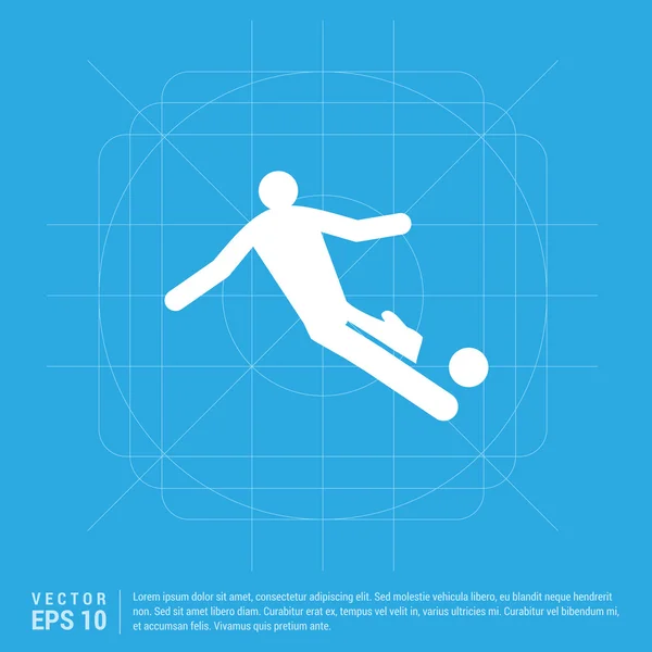 Jugador de fútbol con icono de pelota — Archivo Imágenes Vectoriales