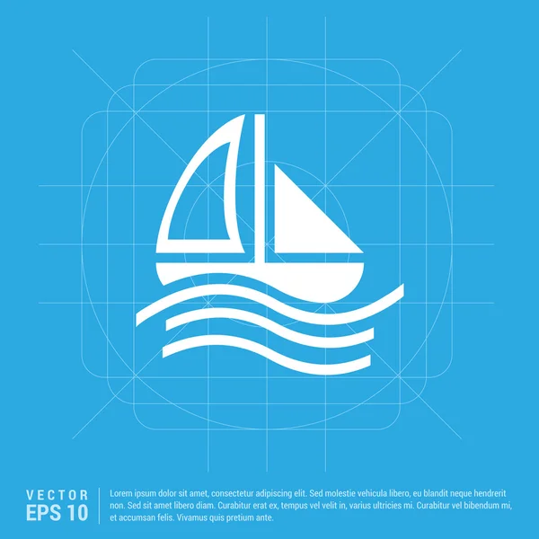 Yate icono del barco — Vector de stock