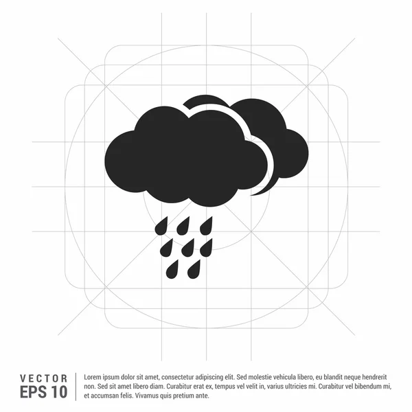 Icône Nuages de pluie — Image vectorielle