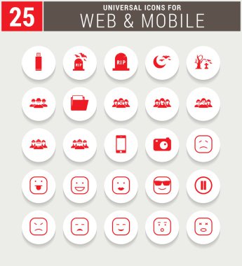 Evrensel web ve mobil Icon set.