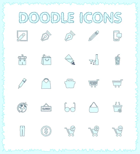 Doodle web ve mobil Icon set.