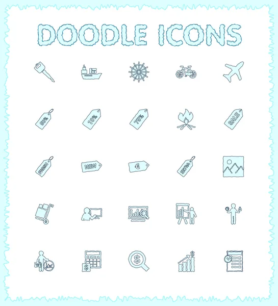 Doodle web ve mobil Icon set.