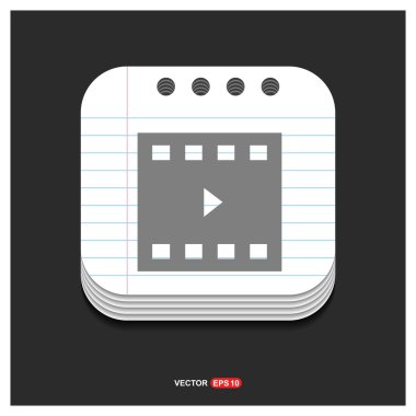 Web simgesi video dosyası düğmesi