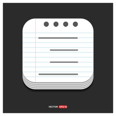 Not defteri simgesi, düz tasarım.