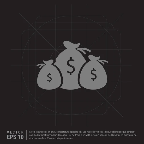 Icône de sacs d'argent dollar — Image vectorielle