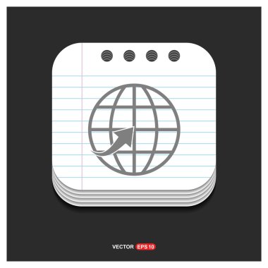 ok simgesine sahip dünya