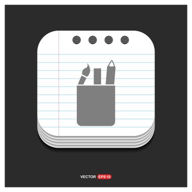 Fırça ve boyama araçları kutusu simgesi