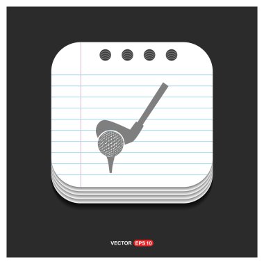 Golf topu ve kulüp simgesini