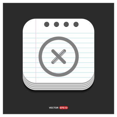 Simge silin. İşareti çapraz