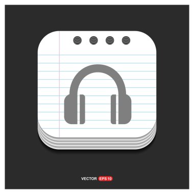 Kulaklık düz simgesi