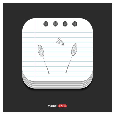 Badminton raketle ve raketleri simgesi