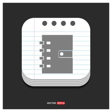 Not defteri simgesi, düz tasarım.