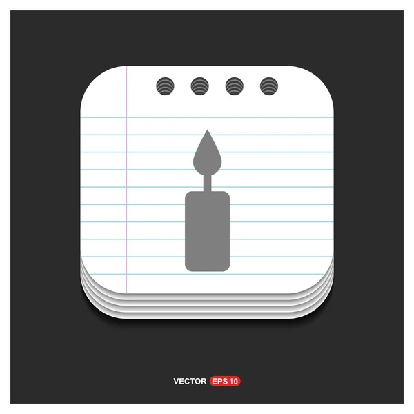 Christmas candle icon. — Stock Vector
